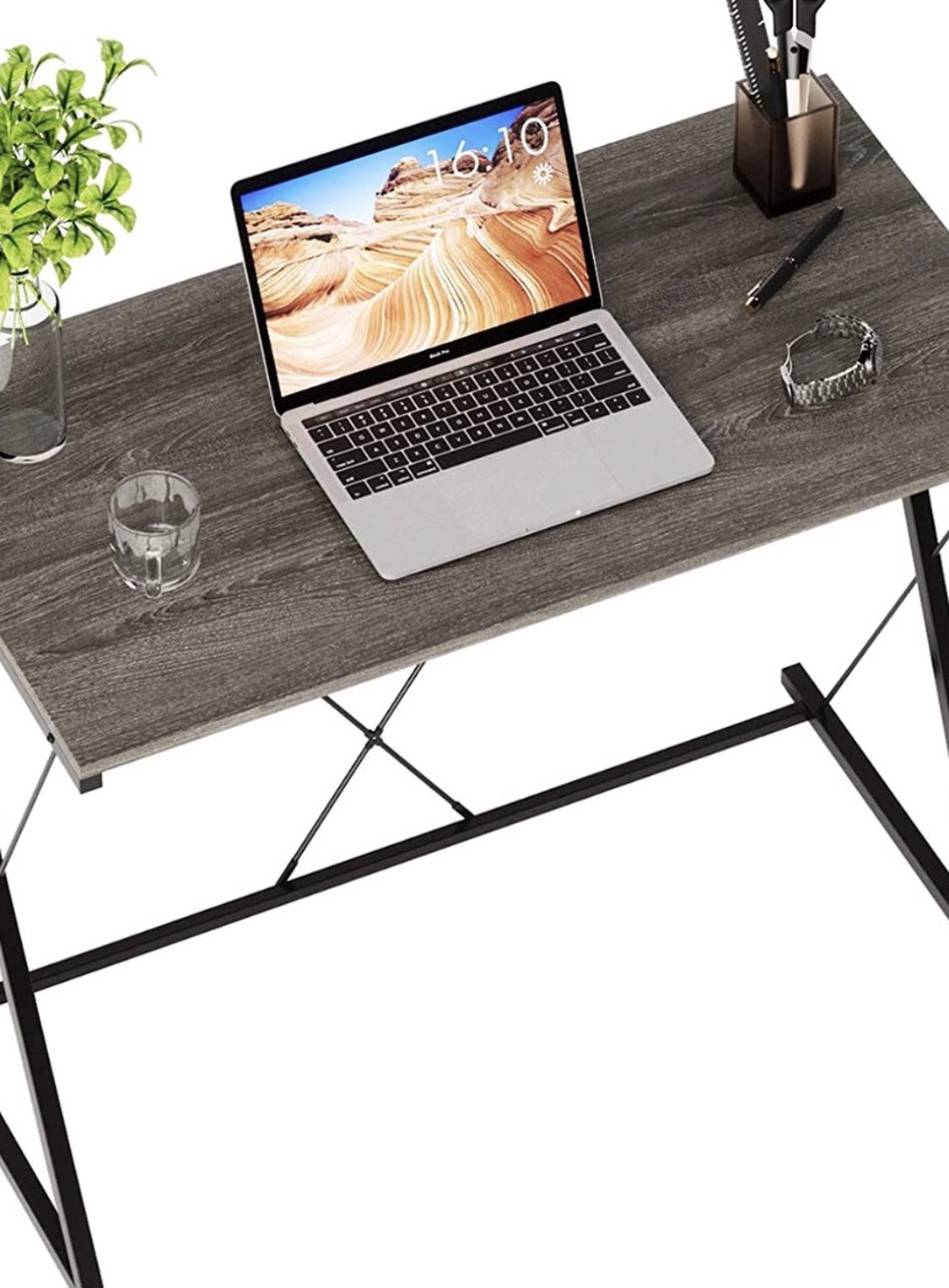 Small Modern Computer Desk 31.5” Home Office Compact Laptop Table Simple Student Kid Writing Desk