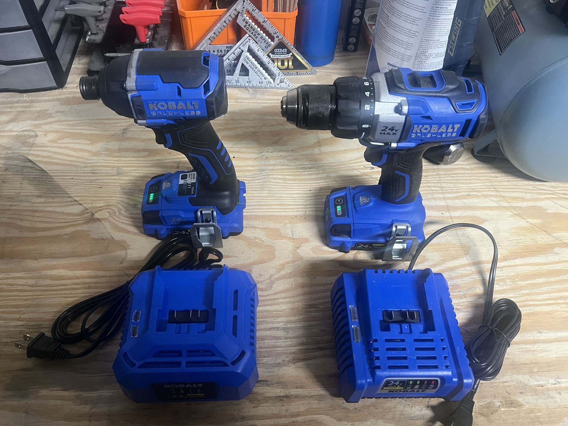 Kobalt 24v Drill And Impact W/Chargers And Batteries