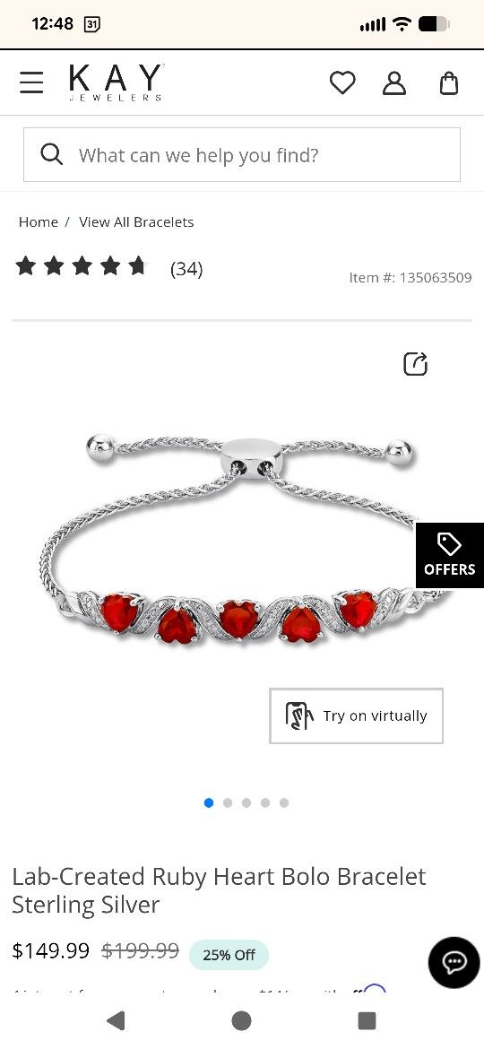 Ruby 2 Pc Bracelet & Earring Set