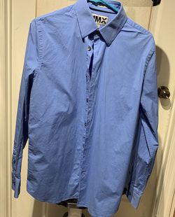 Express men’s 1 MX blue dress shirt