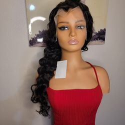 Human Hair Wig 26" WAVY 13X4 LACE FRONT NEW 