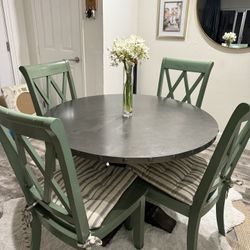 42-Inch Dining Table with 4 Chairs – $350
