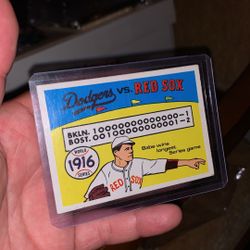 Los Angeles dodgers x Boston Red Sox World Series card with Babe Ruth