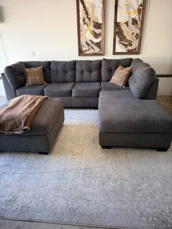 Dark Gray Sectional W Ottoman | Couch 🛻Delivery Available