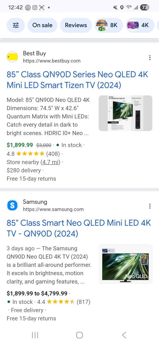SAMSUNG NEO QLED QN90D 85" TV