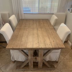 Solid Wood Table With Built In Leaf