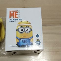 Despicable Me minion made 3D ceramic mug with lid