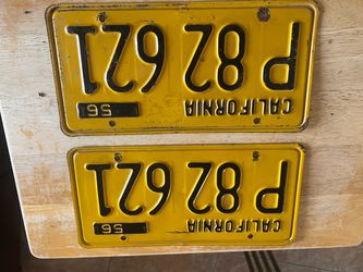 1956 vintage California license plates