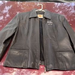 Beautiful Like New Hard Rock NY Medium Leather Jacket (Selling Locally Only)