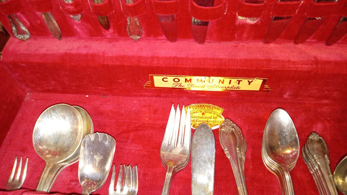 Vintage Silverware Set Silver