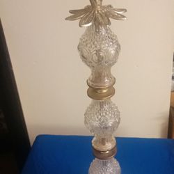 Modified Vintage Glass And Brass Standing  Ashtrayi