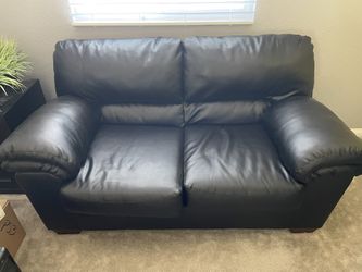 Faux Leather Loveseat