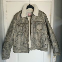 Men's Jacket XL Levi's Faux Suede Sherpa