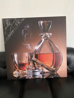 Oppidan Home Cigar And Tasting Glass Acrylic Wall Art