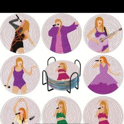 8pcs Set with Stand Diamond Painting Coasters, Suitable for Adults and Beginners Home Decor, Coffee Cup Insulation Mats, Holiday Gift