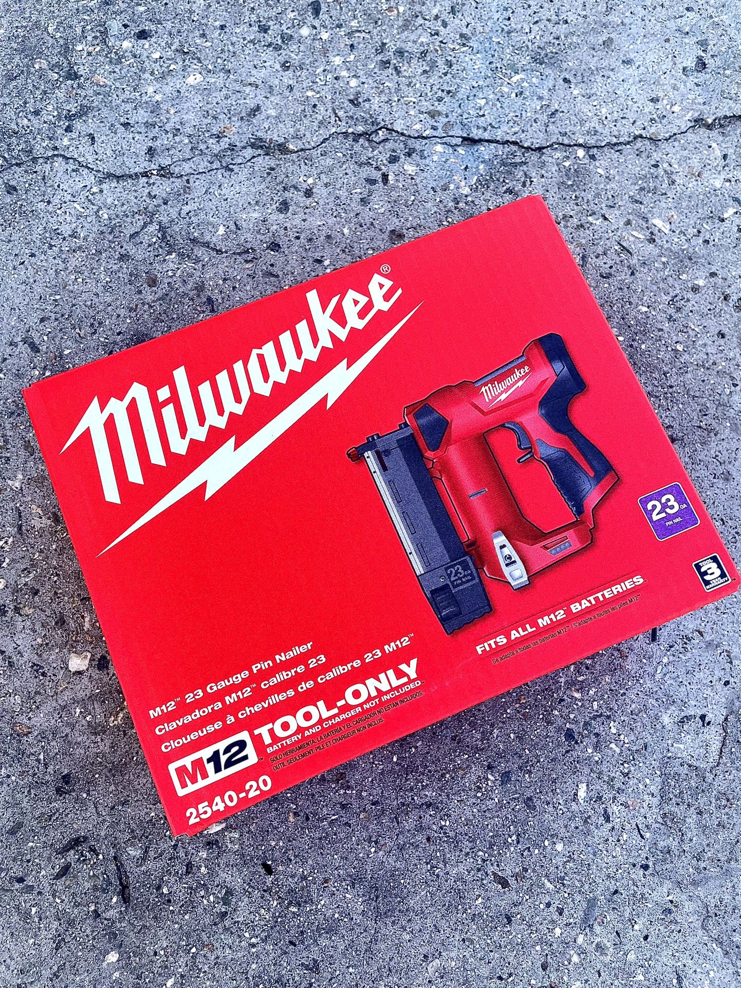 Milwaukee M12 12-Volt 23-Gauge 23g Lithium-Ion Cordless Pin Nailer (Tool-Only)  $149  New