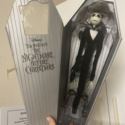 The Nightmare Before Christmas Coffin DLX Doll Jack Skellington in Chair 