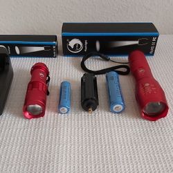 U'King Zoomable LED Flashlight Tactical Torch Light Camping Hiking Fishing ( Red )