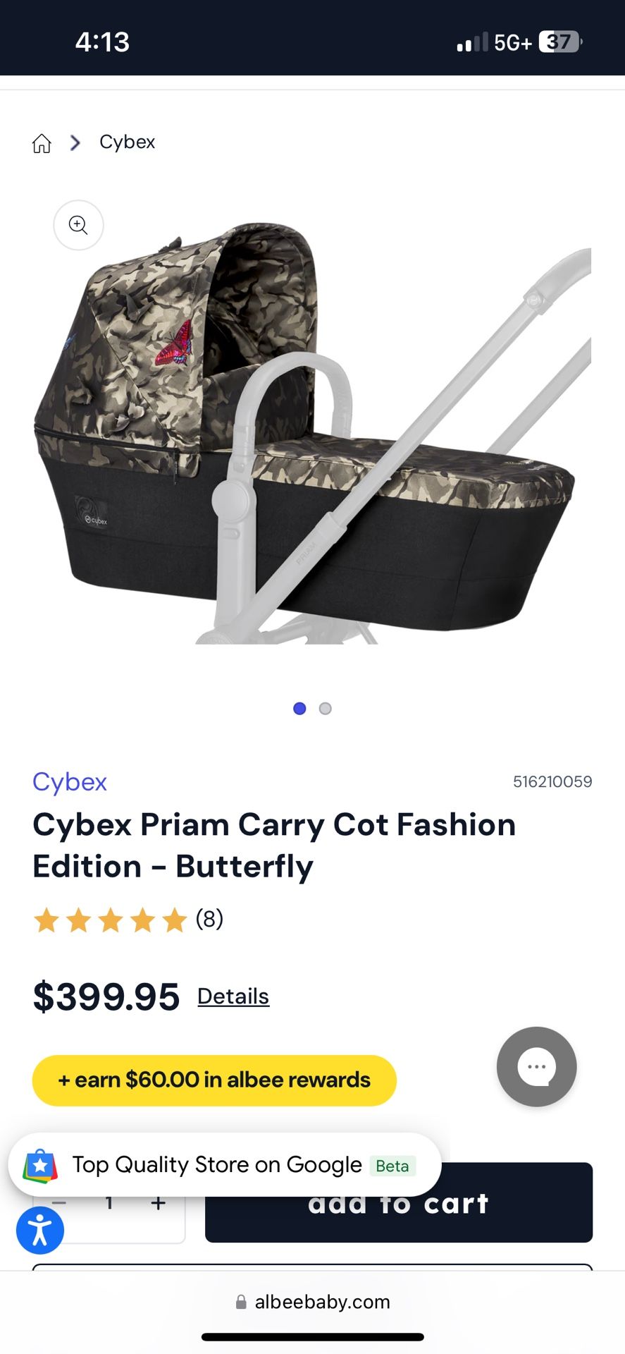 Cybex Priam Bassinet Platinum  Edition 