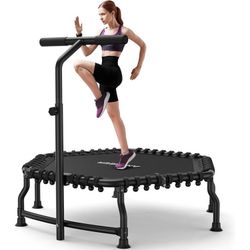 ANCHEER 50″ Foldable Trampoline w/ Adjustable Handlebar