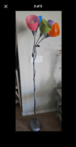 5-Head Multicolor Floor Lamp with Gooseneck Arms