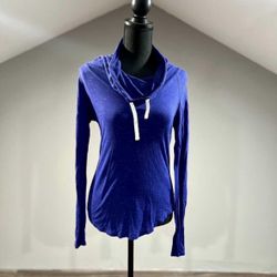 Medium Purple Cowl Neck Long Sleeve