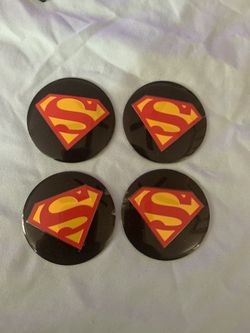 Superman center hub decals and locking valve cap covers