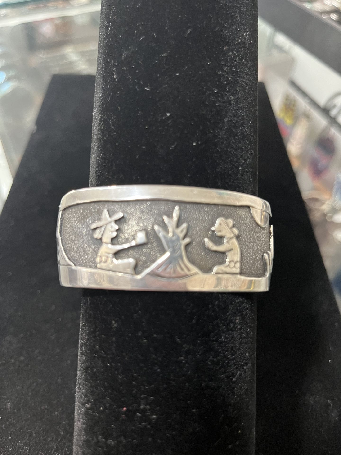 Sterling Silver Navajo Chimney Butte Cuff Bracelet