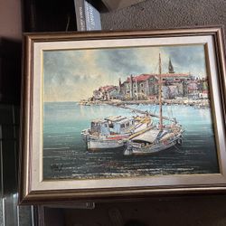 Mid Century Oil Painting Signed 