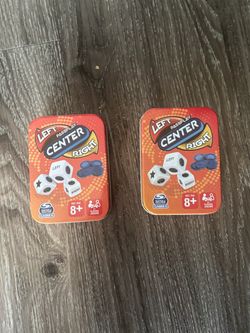 2 Left Center Right (LCR) Dice Games in Travel Tins