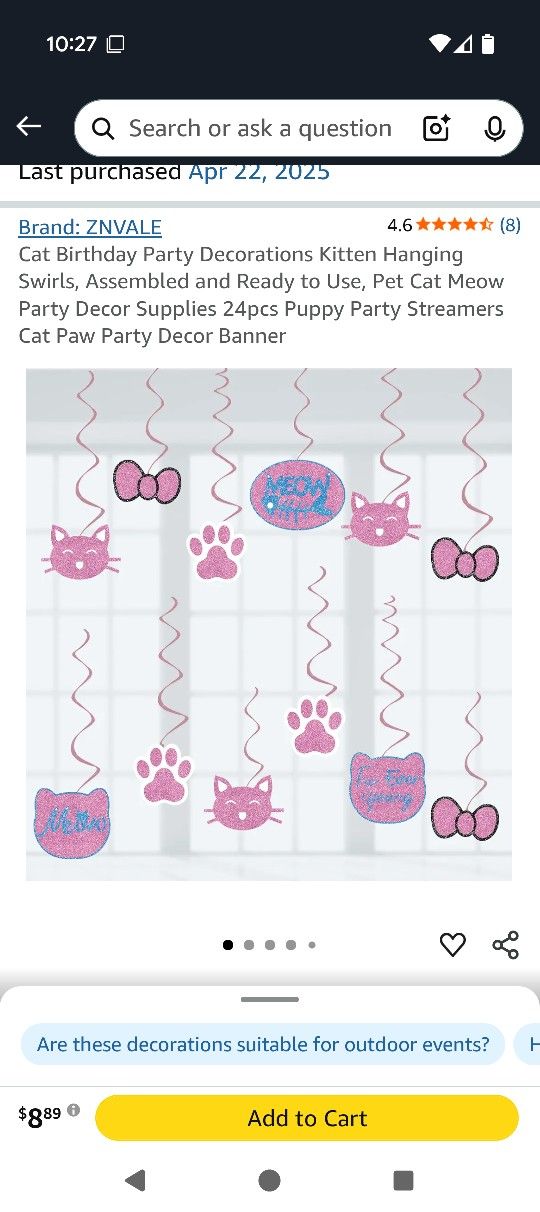 Party Decor Kitty Twirly Gigs