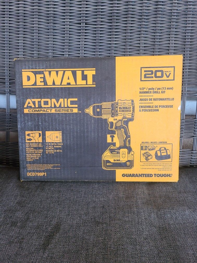Dewalt Atomic Hammer Drill 2 Speed With 5.0ah Battery And Charger