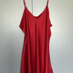 Red Satin Nightgown - Size 26/28
