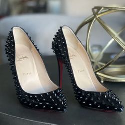 Christian Louboutin Pigalle Spikes Patent Leather Pumps
