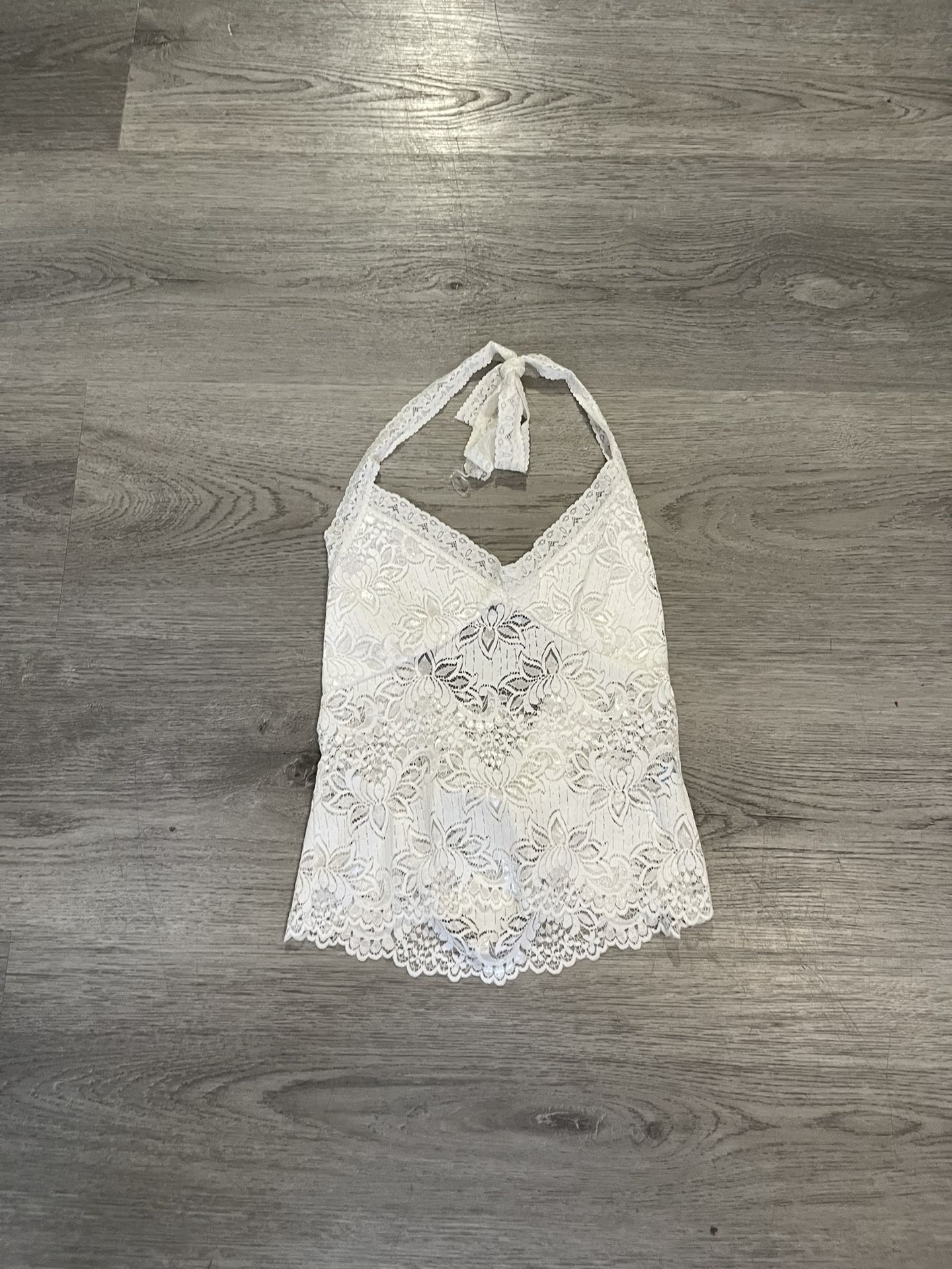 Vintage 2000s y2k ginger white floral top