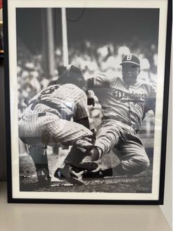 Jackie Robinson Poster - Stealing Home 1955 World Series