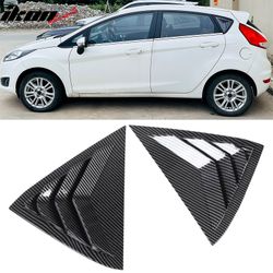Fits 2011-2019 Ford Fiesta Hatchback Side Window Louvers Scoop Carbon Fiber Print