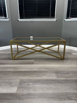 Glass Gold Coffee Table