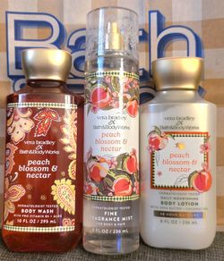 Bath & Body Works Vera Bradley Collection 3-ct ~ Peach Blossom & Nectar