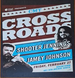 Shooter Jennings and Jamey Johnson autographed CMT Crossroads show poster (signed by Shooter only). 