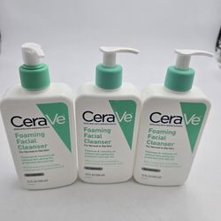 3x CERAVE BOTTLES NEW FOAMING FACIAL WASH