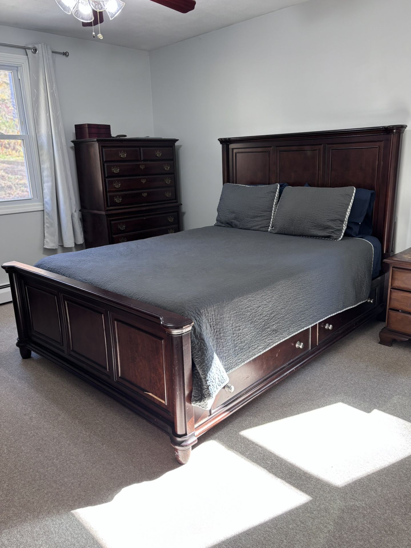 Queen bed frame with storage & Mattress OBO