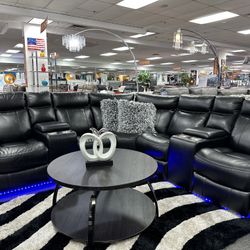 Gorgeous Modern Reclining Sectional Features Storage Consoles, Cup holders,  Usb Ports, And Led Light NOW 70% OFF 