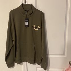 relaxed mock quarter zip true Religion windbreaker large in size