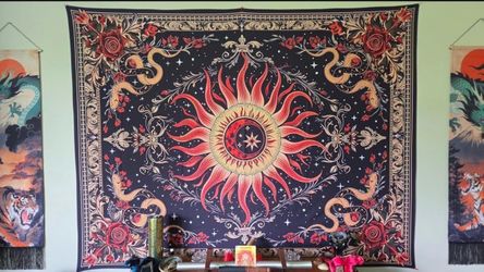 Large Sun and Serpent Wall Tapestry