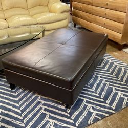 Leather Ottoman With Storage
