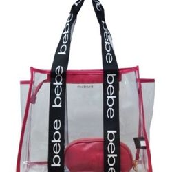 Bebe Hana Clear Monogram Tote Bag