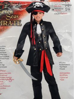 Pirate Kids Halloween Costume Large (12-14)