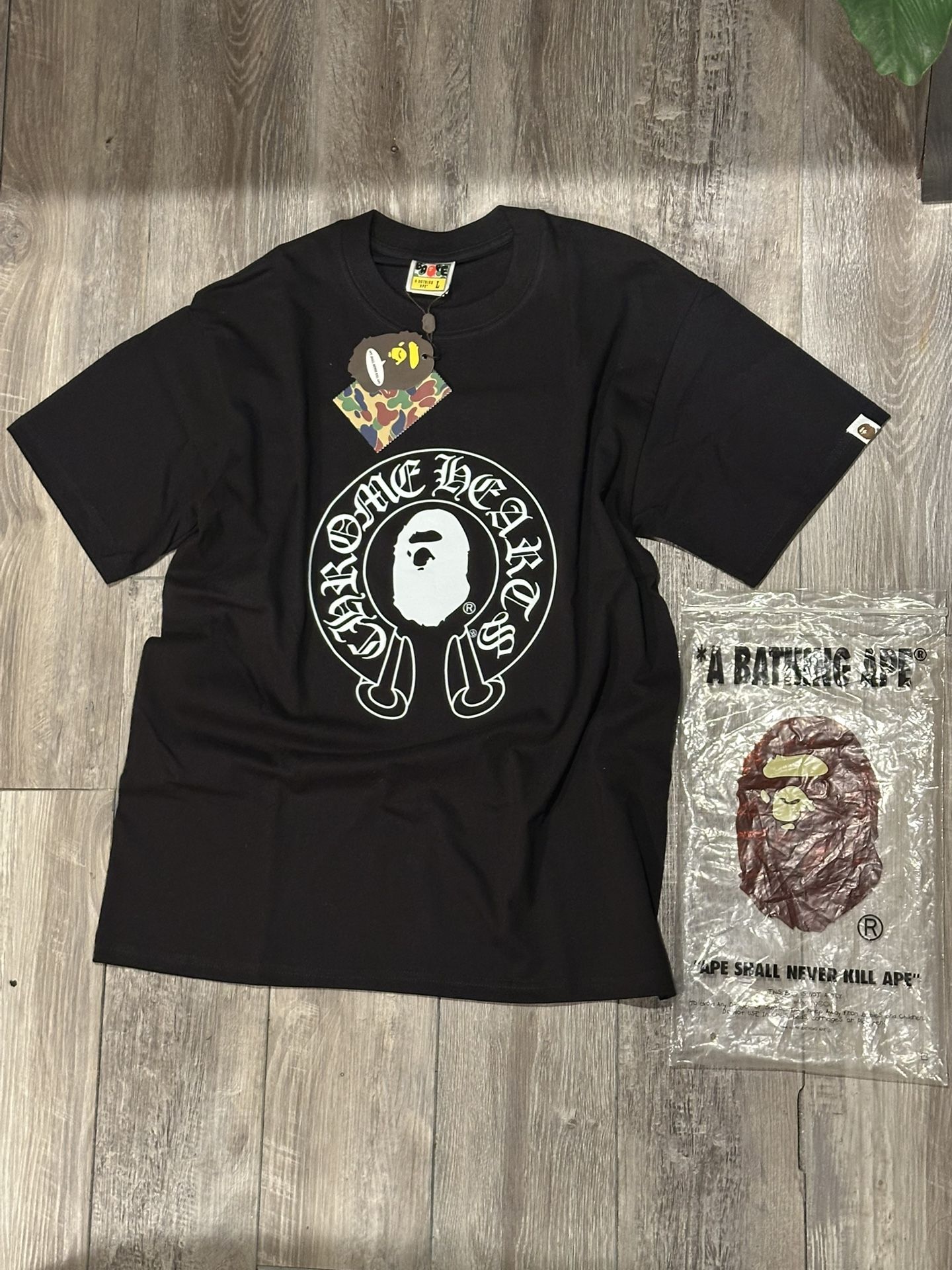 Bape X Chrome Hearts T-Shirt. Size Large