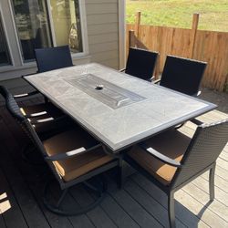 Gas Fire Table Seats 6